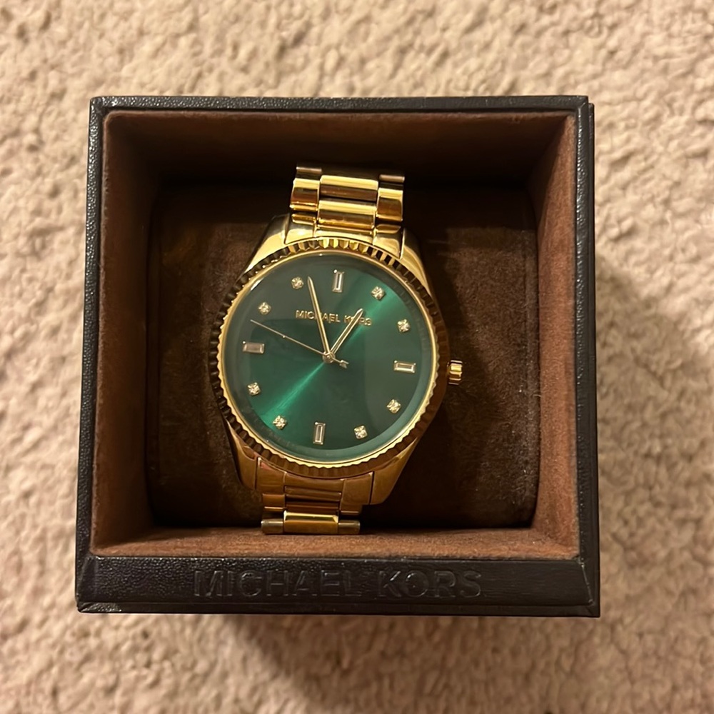MICHAEL KORS
Blake Emerald Green Dial Gold-tone Ladies Watch
MK3226